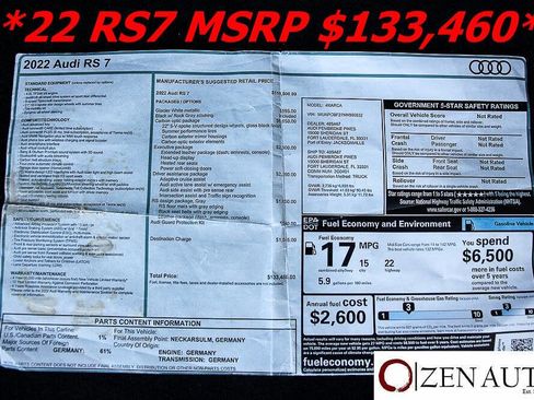 Used 2022 Audi RS 7 Sportback w/ Carbon Optic Package image 14