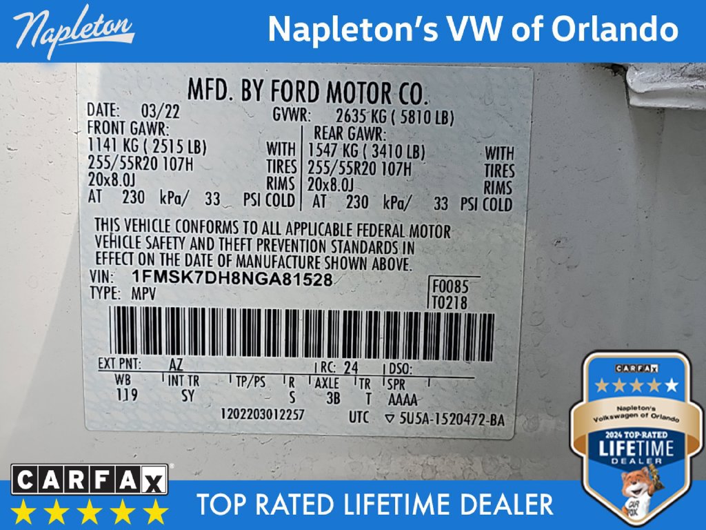 Used 2022 Ford Explorer XLT w/ Equipment Group 202A RWD image 35
