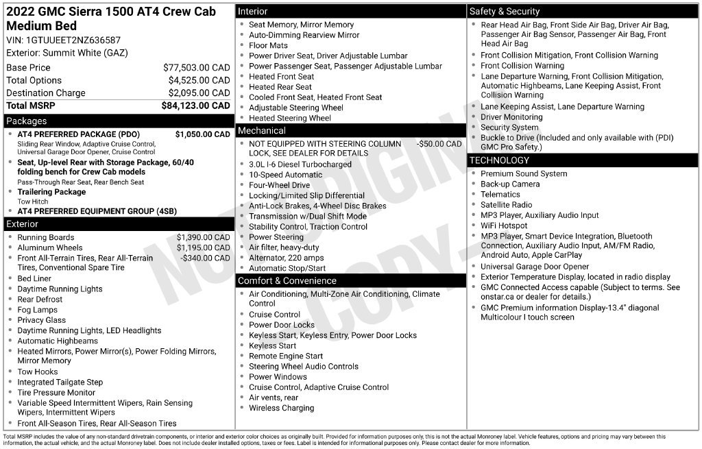 Used 2022 GMC Sierra 1500 AT4 w/ AT4 Preferred Package AWD/4WD image 2