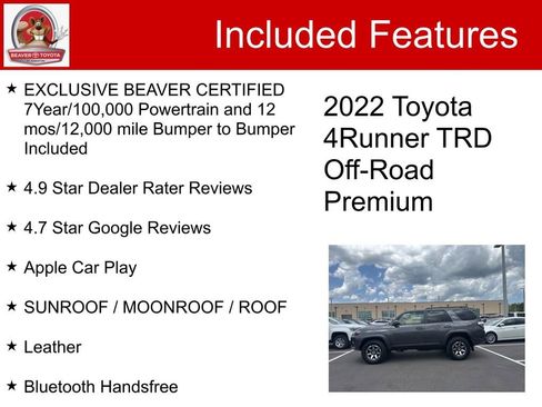 Used 2022 Toyota 4Runner TRD Off-Road Premium AWD/4WD image 5
