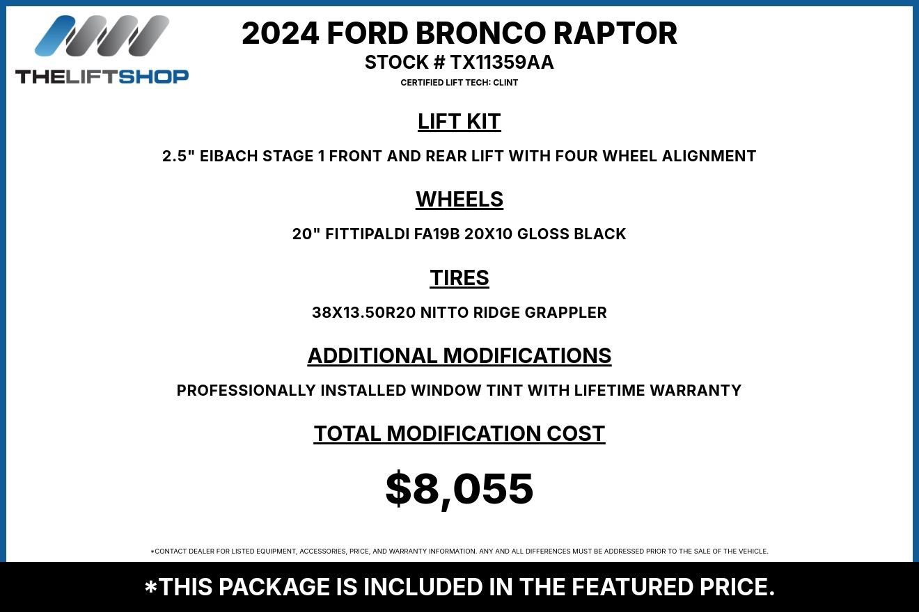 Used 2024 Ford Bronco Raptor AWD/4WD image 2