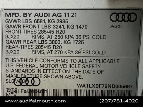 Used 2022 Audi Q7 3.0T Premium Plus w/ Premium Plus Package AWD/4WD image 51