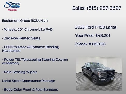 Certified 2023 Ford F150 Lariat w/ Equipment Group 502A High AWD/4WD image 16