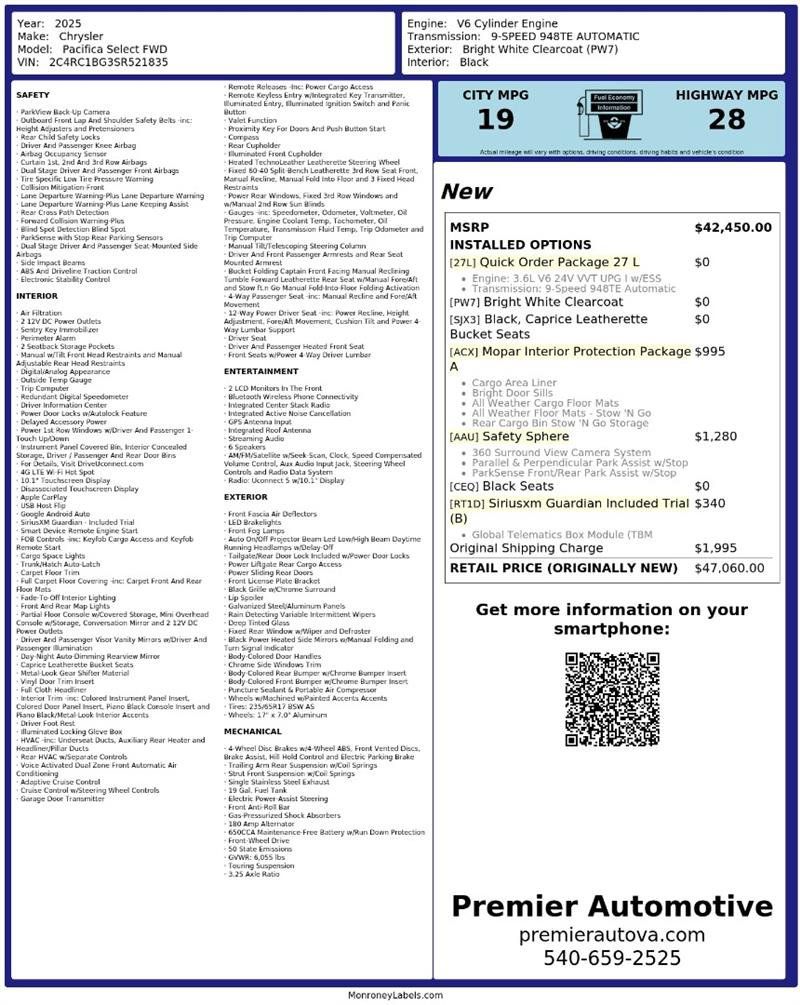 Used 2025 Chrysler Pacifica Select FWD image 2
