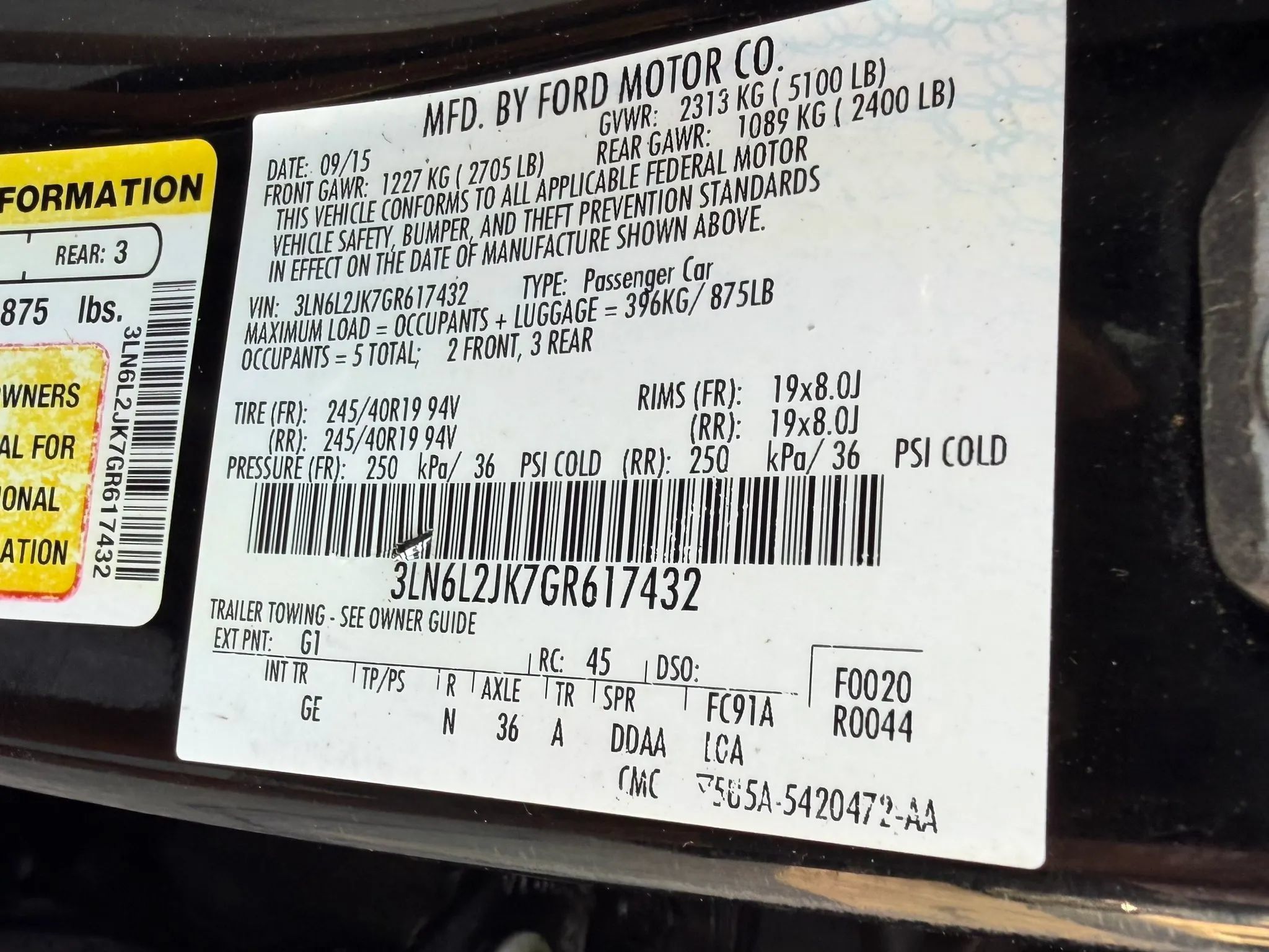 Used 2016 Lincoln MKZ AWD w/ Equipment Group 300A Reserve image 65
