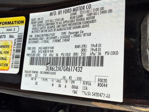 Used 2016 Lincoln MKZ AWD w/ Equipment Group 300A Reserve image 65