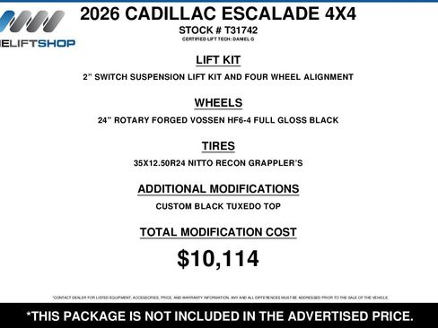 Used 2026 Cadillac Escalade Platinum Sport w/ LPO, Floor Liner Package image 2