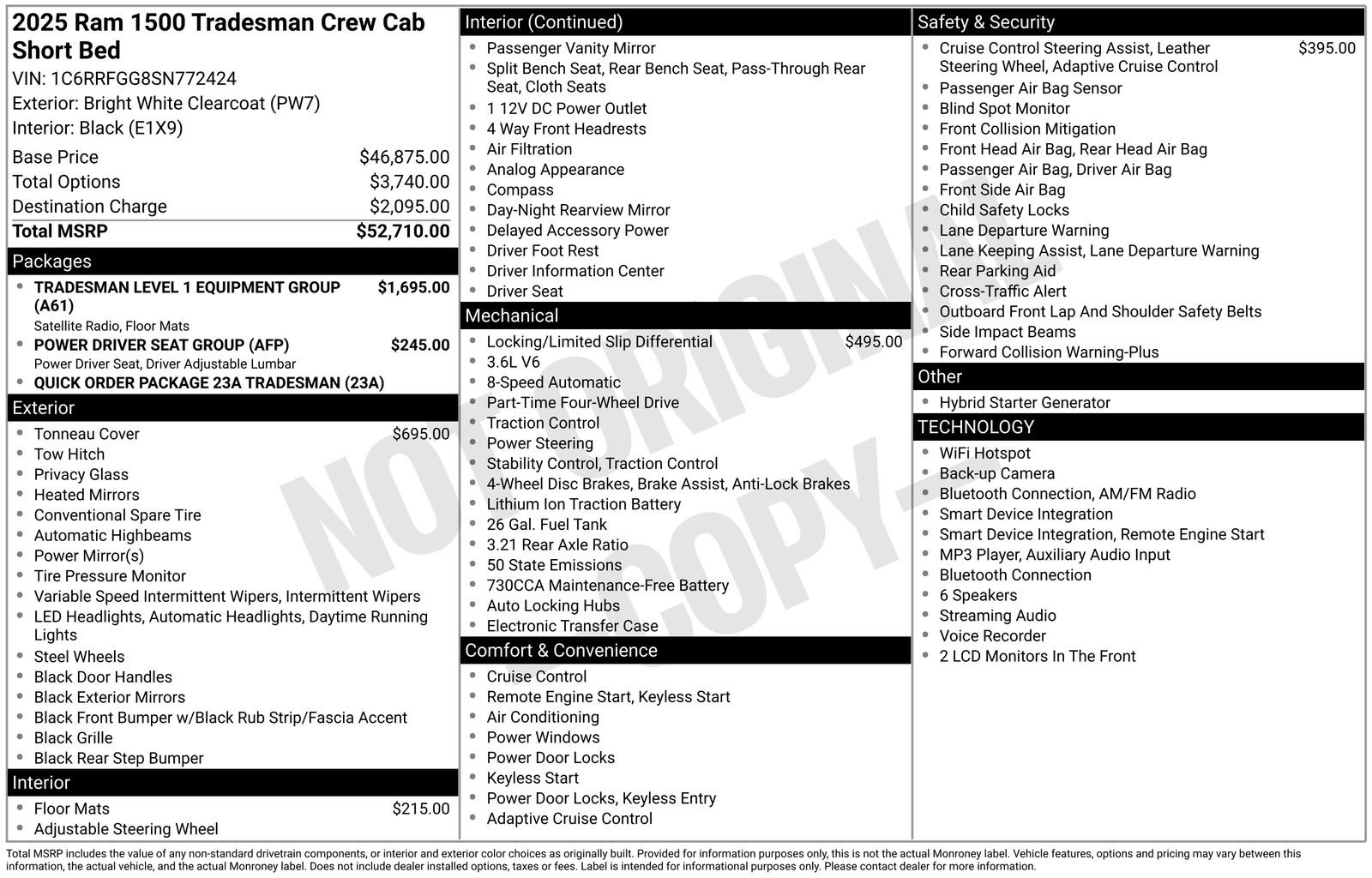 New 2025 RAM 1500 Tradesman AWD/4WD image 15