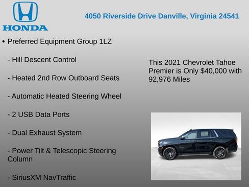 Used 2021 Chevrolet Tahoe Premier w/ Premium Package AWD/4WD image 17