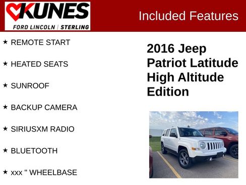 Used 2016 Jeep Patriot High Altitude AWD/4WD image 2