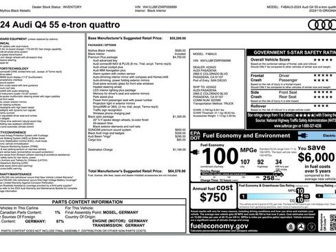 Used 2024 Audi Q4 e-tron Premium Plus w/ Premium Plus AWD/4WD image 5