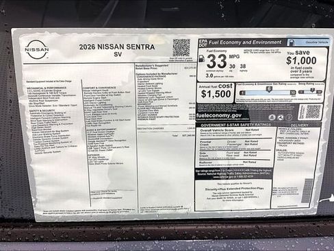 New 2026 Nissan Sentra SV w/ SV Convenience Package FWD image 72