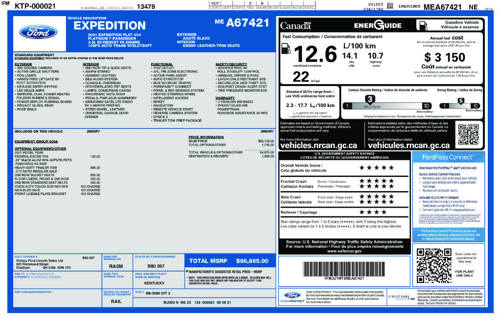 Used 2021 Ford Expedition Platinum AWD/4WD image 83