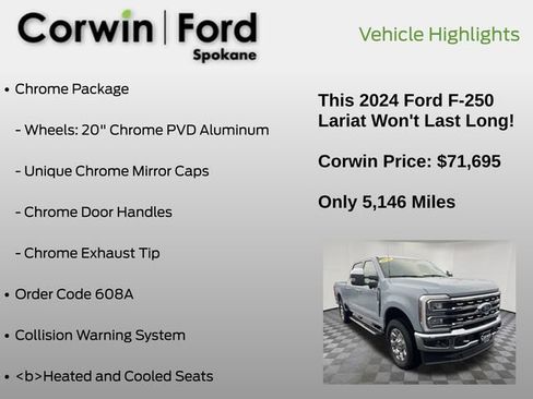 Certified 2024 Ford F250 Lariat w/ Chrome Package image 7