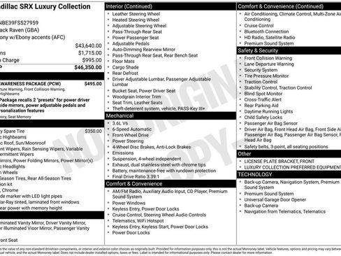 Used 2015 Cadillac SRX Luxury w/ Driver Awareness Package FWD image 2