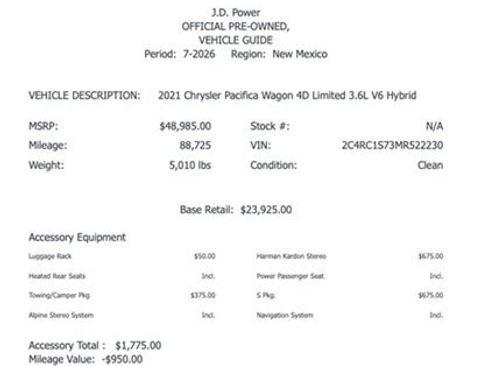 Used 2021 Chrysler Pacifica Limited w/ Uconnect Theater Family Group FWD image 2
