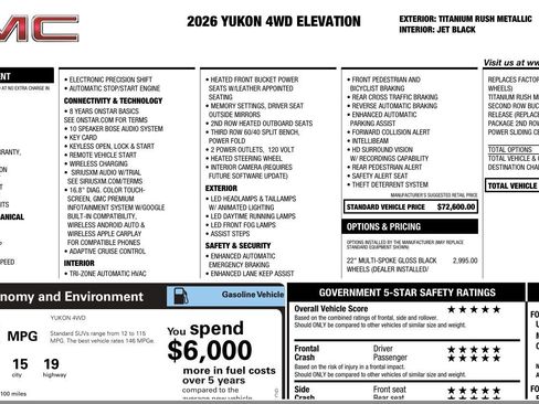 Used 2026 GMC Yukon Elevation AWD/4WD image 2