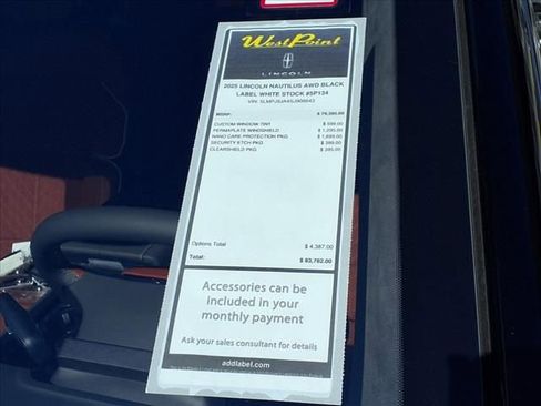 New 2025 Lincoln Nautilus Black Label w/ Jet Appearance Package image 5