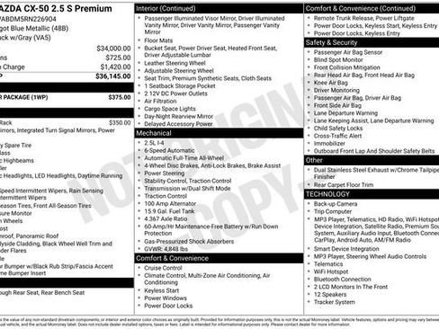 Used 2024 MAZDA CX-50 AWD 2.5 S w/ Weather Package image 3