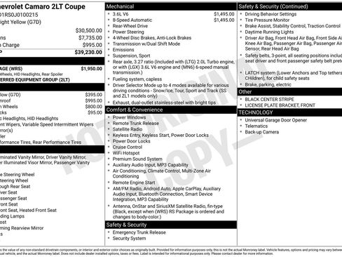 Used 2018 Chevrolet Camaro LT w/ RS Package image 11