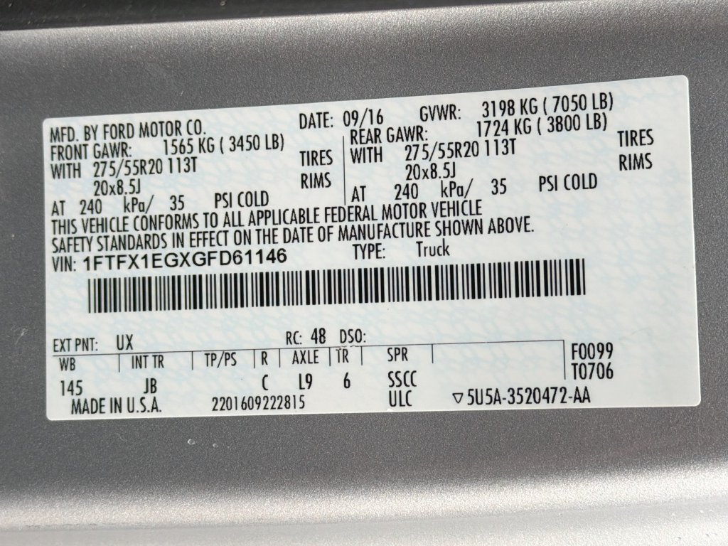Used 2016 Ford F150 XLT w/ Equipment Group 302A Luxury AWD/4WD image 33