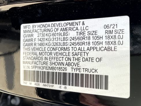Used 2021 Honda Ridgeline Black Edition image 23