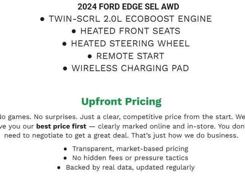 Certified 2024 Ford Edge SEL w/ Convenience Package AWD/4WD image 2