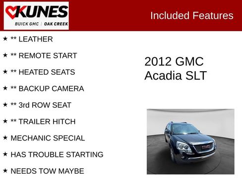 Used 2012 GMC Acadia SLT AWD/4WD image 2