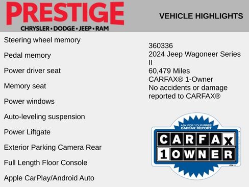 Used 2024 Jeep Wagoneer Series II w/ Flexible Seating Group RWD image 4