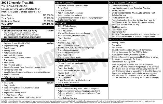 Certified 2024 Chevrolet Trax RS w/ Driver Confidence Package FWD image 9