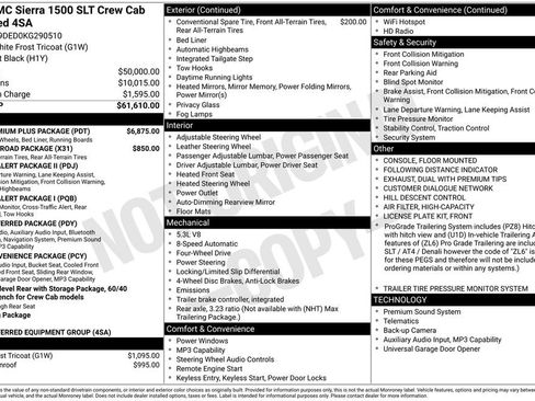 Used 2019 GMC Sierra 1500 SLT w/ SLT Premium Plus Package AWD/4WD image 40