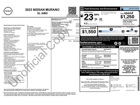 Used 2023 Nissan Murano SL w/ SL Moonroof Package AWD/4WD image 2