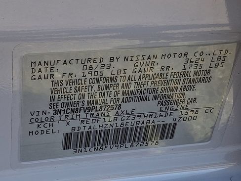 Used 2023 Nissan Versa SR w/ Trunk Package FWD image 27