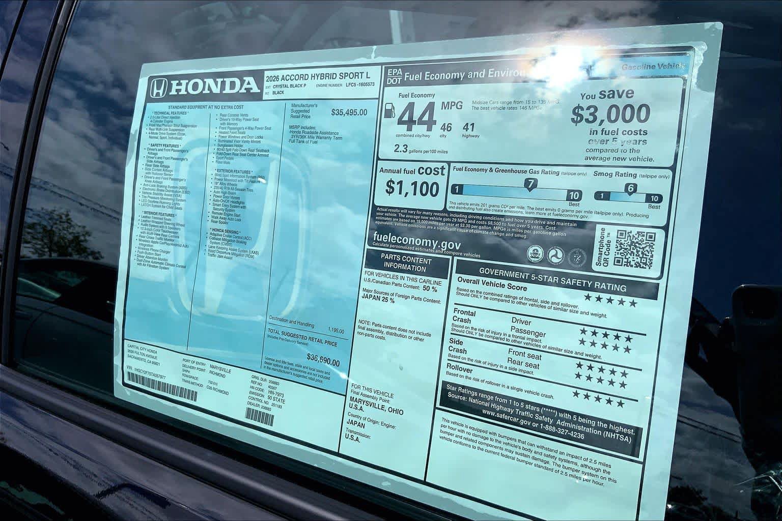 New 2026 Honda Accord Sport image 21