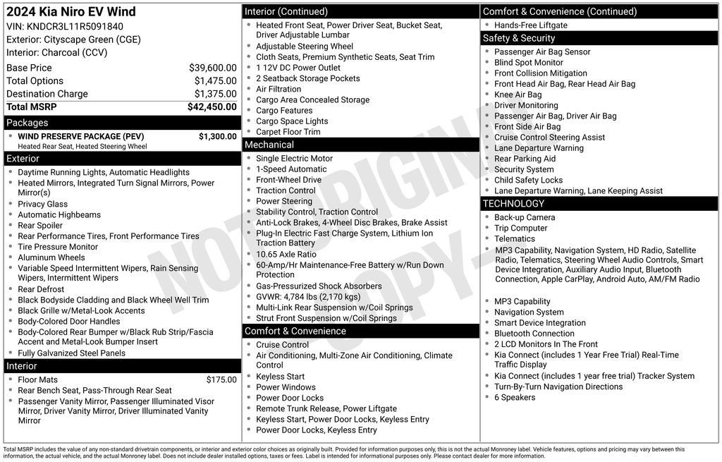 Used 2024 Kia Niro Wind w/ Wind Preserve Package FWD image 29