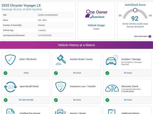 Used 2025 Chrysler Voyager LX image 3