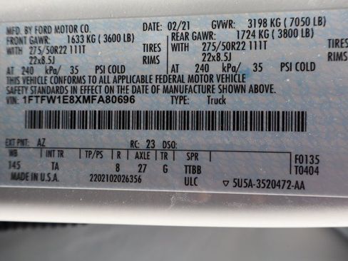 Used 2021 Ford F150 Limited AWD/4WD image 99