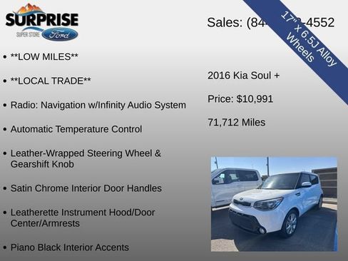 Used 2016 Kia Soul + w/ Audio Package FWD image 14