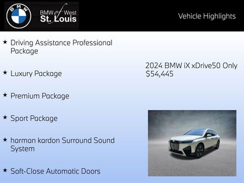 Certified 2024 BMW iX xDrive50 w/ Premium Package AWD/4WD image 16