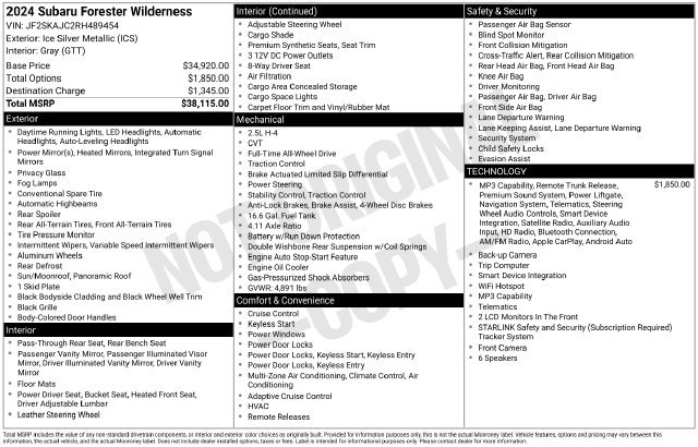 Used 2024 Subaru Forester Wilderness AWD/4WD image 8
