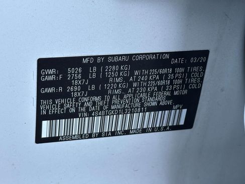 Used 2020 Subaru Outback Onyx Edition XT image 10