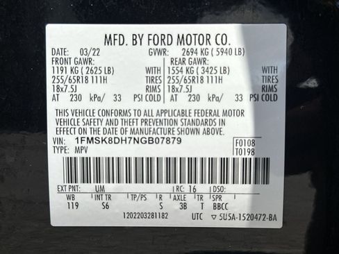 Certified 2022 Ford Explorer XLT w/ Equipment Group 202A AWD/4WD image 37
