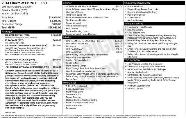 Used 2014 Chevrolet Cruze LT w/ All-Star Edition FWD image 19