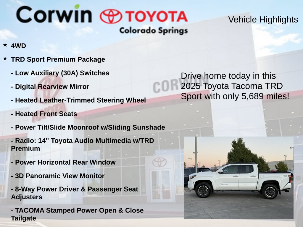 Used 2025 Toyota Tacoma TRD Sport w/ TRD Sport Premium Package AWD/4WD image 6