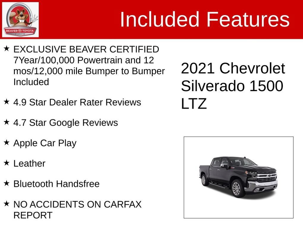 Used 2021 Chevrolet Silverado 1500 LTZ w/ Technology Package AWD/4WD image 4