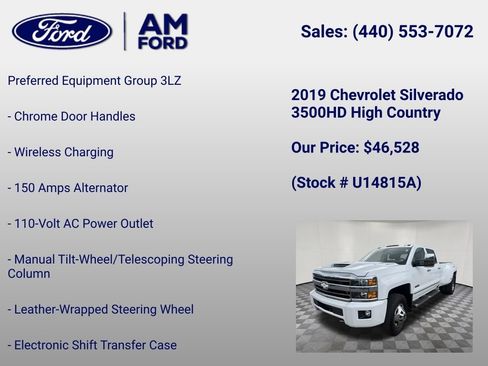 Used 2019 Chevrolet Silverado 3500 High Country w/ Duramax Plus Package AWD/4WD image 18