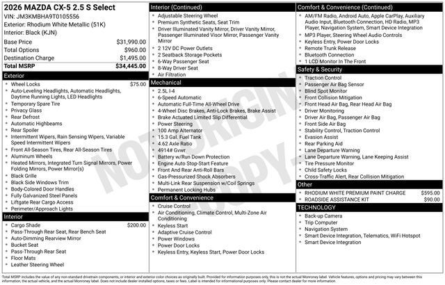 New 2026 MAZDA CX-5 Select AWD/4WD image 27