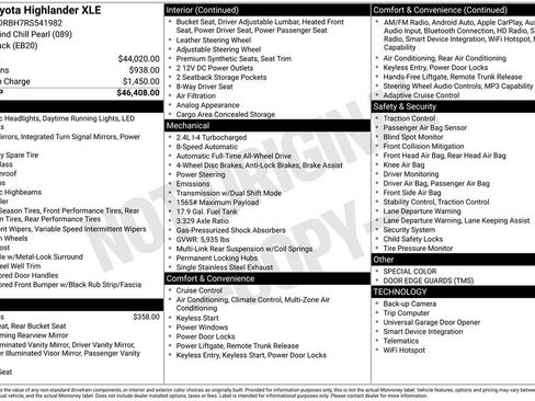 Used 2024 Toyota Highlander XLE AWD/4WD image 3