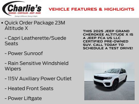 Certified 2025 Jeep Grand Cherokee Altitude AWD/4WD image 19