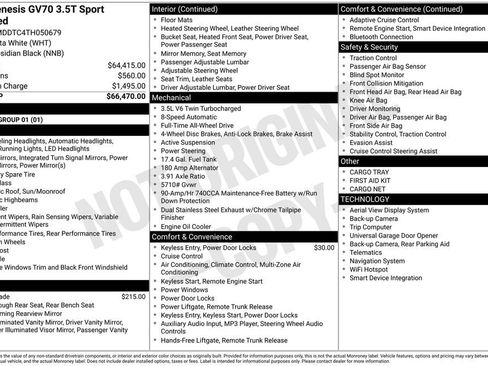 New 2026 Genesis GV70 3.5T Sport Advanced AWD/4WD image 2